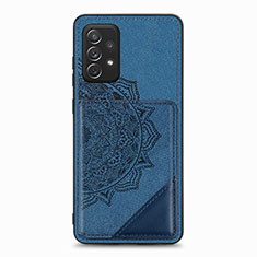 Coque Ultra Fine Silicone Souple Housse Etui avec Aimante Magnetique S05D pour Samsung Galaxy A52s 5G Bleu