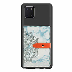 Coque Ultra Fine Silicone Souple Housse Etui avec Aimante Magnetique S05D pour Samsung Galaxy A81 Bleu