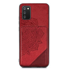 Coque Ultra Fine Silicone Souple Housse Etui avec Aimante Magnetique S05D pour Samsung Galaxy M02s Rouge