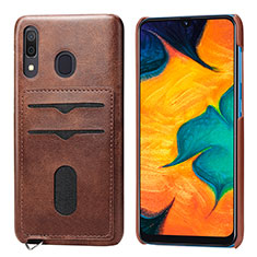 Coque Ultra Fine Silicone Souple Housse Etui avec Aimante Magnetique S05D pour Samsung Galaxy M10S Marron