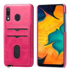 Coque Ultra Fine Silicone Souple Housse Etui avec Aimante Magnetique S05D pour Samsung Galaxy M10S Rose Rouge