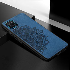 Coque Ultra Fine Silicone Souple Housse Etui avec Aimante Magnetique S05D pour Samsung Galaxy M12 Bleu