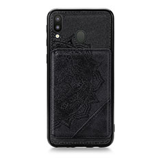 Coque Ultra Fine Silicone Souple Housse Etui avec Aimante Magnetique S05D pour Samsung Galaxy M20 Noir