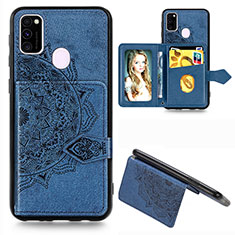 Coque Ultra Fine Silicone Souple Housse Etui avec Aimante Magnetique S05D pour Samsung Galaxy M30s Bleu