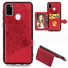 Coque Ultra Fine Silicone Souple Housse Etui avec Aimante Magnetique S05D pour Samsung Galaxy M30s Rouge