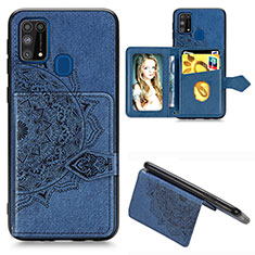 Coque Ultra Fine Silicone Souple Housse Etui avec Aimante Magnetique S05D pour Samsung Galaxy M31 Bleu