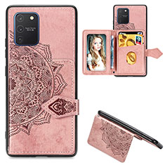 Coque Ultra Fine Silicone Souple Housse Etui avec Aimante Magnetique S05D pour Samsung Galaxy M80S Or Rose