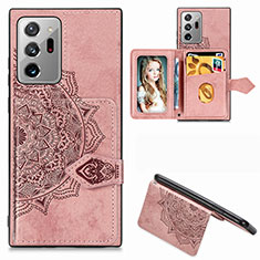 Coque Ultra Fine Silicone Souple Housse Etui avec Aimante Magnetique S05D pour Samsung Galaxy Note 20 Ultra 5G Or Rose