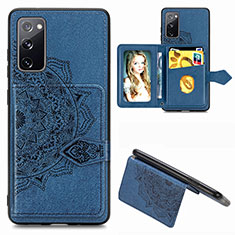 Coque Ultra Fine Silicone Souple Housse Etui avec Aimante Magnetique S05D pour Samsung Galaxy S20 FE 5G Bleu