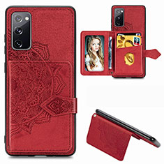 Coque Ultra Fine Silicone Souple Housse Etui avec Aimante Magnetique S05D pour Samsung Galaxy S20 FE 5G Rouge