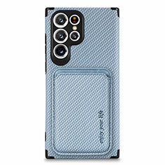 Coque Ultra Fine Silicone Souple Housse Etui avec Aimante Magnetique S05D pour Samsung Galaxy S24 Ultra 5G Bleu