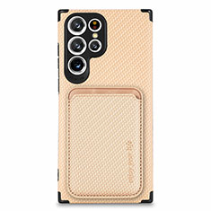 Coque Ultra Fine Silicone Souple Housse Etui avec Aimante Magnetique S05D pour Samsung Galaxy S24 Ultra 5G Or