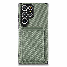 Coque Ultra Fine Silicone Souple Housse Etui avec Aimante Magnetique S05D pour Samsung Galaxy S24 Ultra 5G Vert