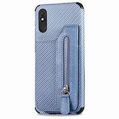 Coque Ultra Fine Silicone Souple Housse Etui avec Aimante Magnetique S05D pour Xiaomi Redmi 9A Bleu