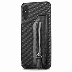 Coque Ultra Fine Silicone Souple Housse Etui avec Aimante Magnetique S05D pour Xiaomi Redmi 9AT Noir