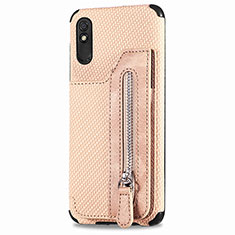 Coque Ultra Fine Silicone Souple Housse Etui avec Aimante Magnetique S05D pour Xiaomi Redmi 9AT Or