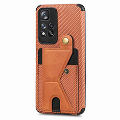 Coque Ultra Fine Silicone Souple Housse Etui avec Aimante Magnetique S05D pour Xiaomi Redmi Note 11 Pro+ Plus 5G Marron