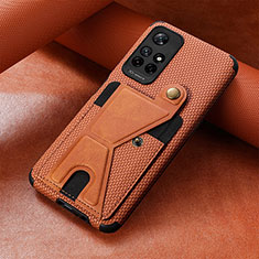 Coque Ultra Fine Silicone Souple Housse Etui avec Aimante Magnetique S05D pour Xiaomi Redmi Note 11S 5G Marron