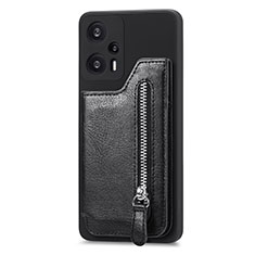 Coque Ultra Fine Silicone Souple Housse Etui avec Aimante Magnetique S05D pour Xiaomi Redmi Note 12 Turbo 5G Noir