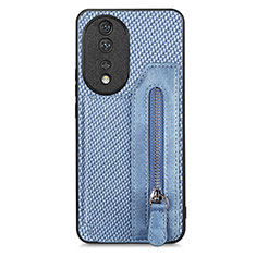 Coque Ultra Fine Silicone Souple Housse Etui avec Aimante Magnetique S06D pour Huawei Honor 80 5G Bleu