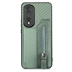 Coque Ultra Fine Silicone Souple Housse Etui avec Aimante Magnetique S06D pour Huawei Honor 80 Pro 5G Vert