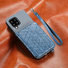 Coque Ultra Fine Silicone Souple Housse Etui avec Aimante Magnetique S06D pour Samsung Galaxy A22 4G Bleu