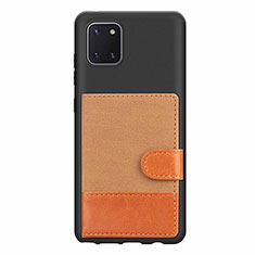 Coque Ultra Fine Silicone Souple Housse Etui avec Aimante Magnetique S06D pour Samsung Galaxy A81 Marron