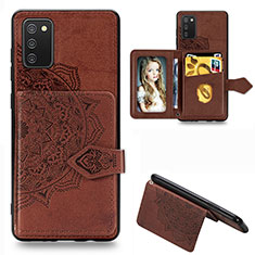 Coque Ultra Fine Silicone Souple Housse Etui avec Aimante Magnetique S06D pour Samsung Galaxy F02S SM-E025F Marron