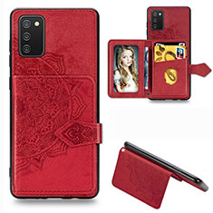 Coque Ultra Fine Silicone Souple Housse Etui avec Aimante Magnetique S06D pour Samsung Galaxy M02s Rouge