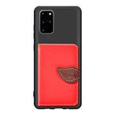 Coque Ultra Fine Silicone Souple Housse Etui avec Aimante Magnetique S06D pour Samsung Galaxy S20 Plus 5G Rouge