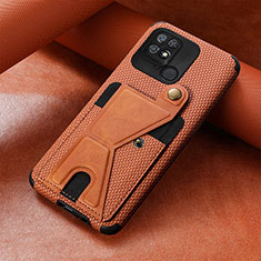 Coque Ultra Fine Silicone Souple Housse Etui avec Aimante Magnetique S06D pour Xiaomi Redmi 10 India Marron