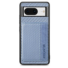 Coque Ultra Fine Silicone Souple Housse Etui avec Aimante Magnetique S07D pour Google Pixel 8 5G Bleu