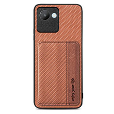 Coque Ultra Fine Silicone Souple Housse Etui avec Aimante Magnetique S07D pour Realme C30 Marron