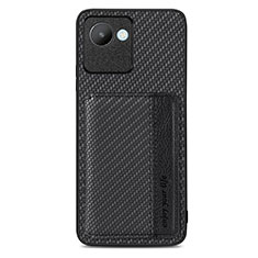 Coque Ultra Fine Silicone Souple Housse Etui avec Aimante Magnetique S07D pour Realme C30 Noir