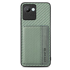 Coque Ultra Fine Silicone Souple Housse Etui avec Aimante Magnetique S07D pour Realme C30 Vert