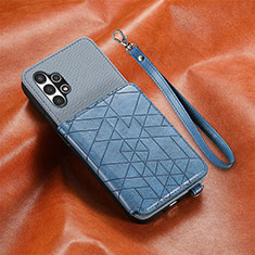 Coque Ultra Fine Silicone Souple Housse Etui avec Aimante Magnetique S07D pour Samsung Galaxy A13 4G Bleu