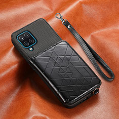 Coque Ultra Fine Silicone Souple Housse Etui avec Aimante Magnetique S07D pour Samsung Galaxy F12 Noir
