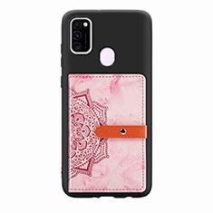 Coque Ultra Fine Silicone Souple Housse Etui avec Aimante Magnetique S07D pour Samsung Galaxy M21 Rose