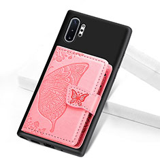 Coque Ultra Fine Silicone Souple Housse Etui avec Aimante Magnetique S07D pour Samsung Galaxy Note 10 Plus 5G Or Rose