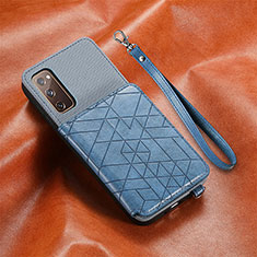 Coque Ultra Fine Silicone Souple Housse Etui avec Aimante Magnetique S07D pour Samsung Galaxy S20 FE 4G Bleu