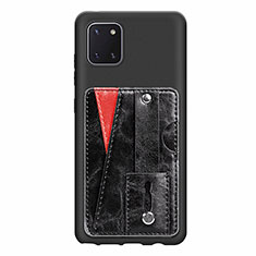 Coque Ultra Fine Silicone Souple Housse Etui avec Aimante Magnetique S08D pour Samsung Galaxy A81 Noir