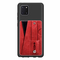 Coque Ultra Fine Silicone Souple Housse Etui avec Aimante Magnetique S08D pour Samsung Galaxy A81 Rouge