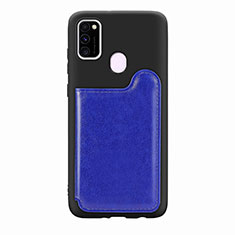 Coque Ultra Fine Silicone Souple Housse Etui avec Aimante Magnetique S08D pour Samsung Galaxy M30s Bleu