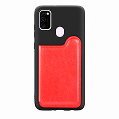 Coque Ultra Fine Silicone Souple Housse Etui avec Aimante Magnetique S08D pour Samsung Galaxy M30s Rouge