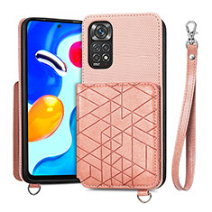 Coque Ultra Fine Silicone Souple Housse Etui avec Aimante Magnetique S08D pour Xiaomi Redmi Note 11 4G (2022) Rose