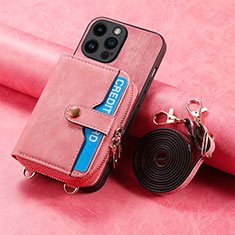 Coque Ultra Fine Silicone Souple Housse Etui avec Aimante Magnetique S09D pour Apple iPhone 15 Pro Max Rouge
