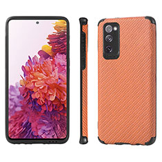 Coque Ultra Fine Silicone Souple Housse Etui avec Aimante Magnetique S09D pour Samsung Galaxy S20 FE (2022) 5G Orange