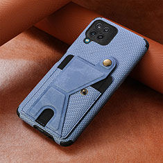 Coque Ultra Fine Silicone Souple Housse Etui avec Aimante Magnetique S10D pour Samsung Galaxy M12 Bleu