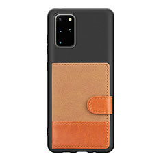 Coque Ultra Fine Silicone Souple Housse Etui avec Aimante Magnetique S10D pour Samsung Galaxy S20 Plus 5G Marron