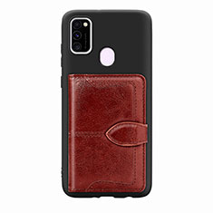 Coque Ultra Fine Silicone Souple Housse Etui avec Aimante Magnetique S12D pour Samsung Galaxy M30s Marron